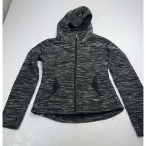 BENCH Women's Athletic Zip Hoodie Sweater Jacket Size Small Black & White
